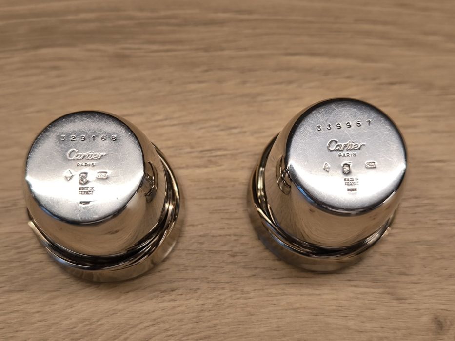 Продавам антикварен сребърен чифт чаши Cartier Paris