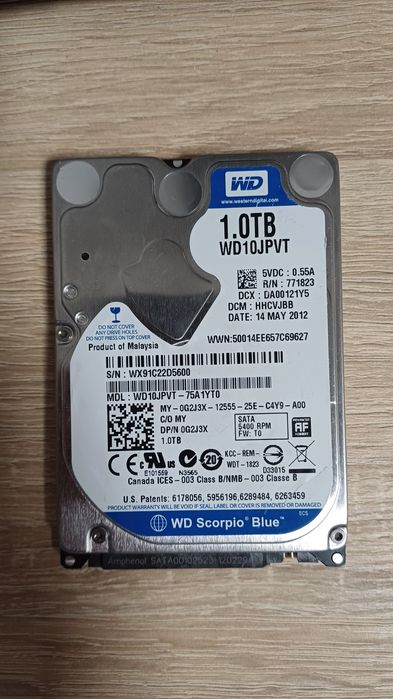 WD 1TB WD10JPVT 5400RPM 128MB Cache SATA 2.5" Laptop HDD Hard Disk Dri
