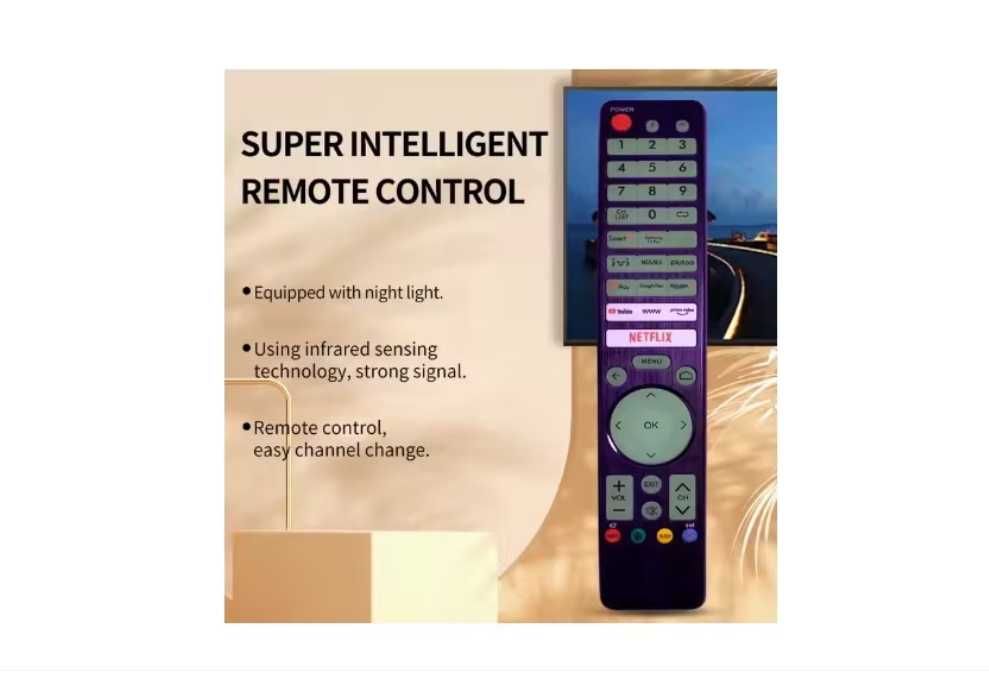Telecomanda TV universala cu butoane fosforescente