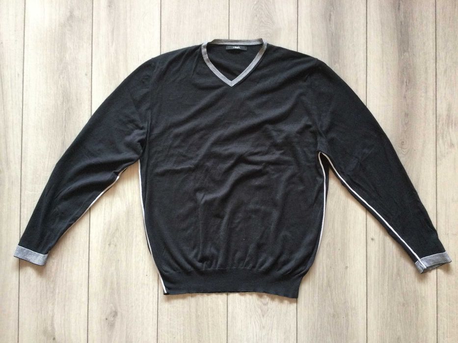 оригинален черен тънък пуловер ERMEGILDO Z ZEGNA размер XXL от Италия