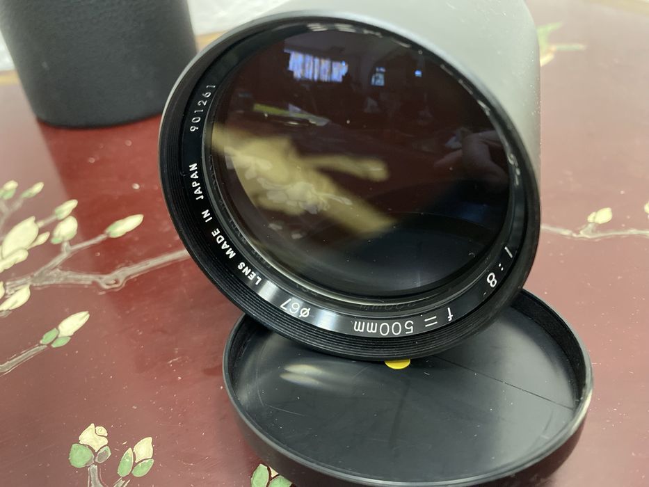 Винтидж телеобектив 500mm Япония 1980те с калъф обектив фотоапарат