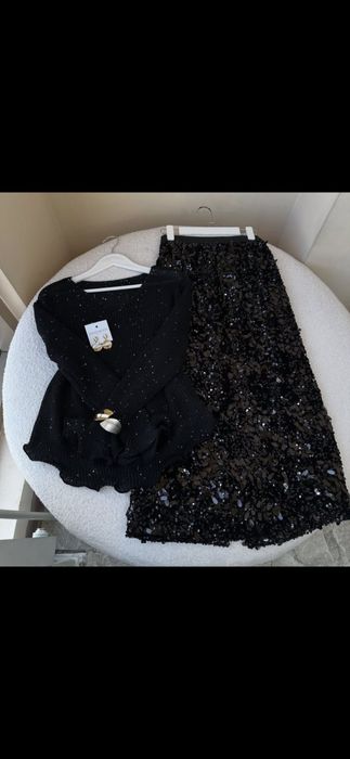 Атлас юбка, кофта