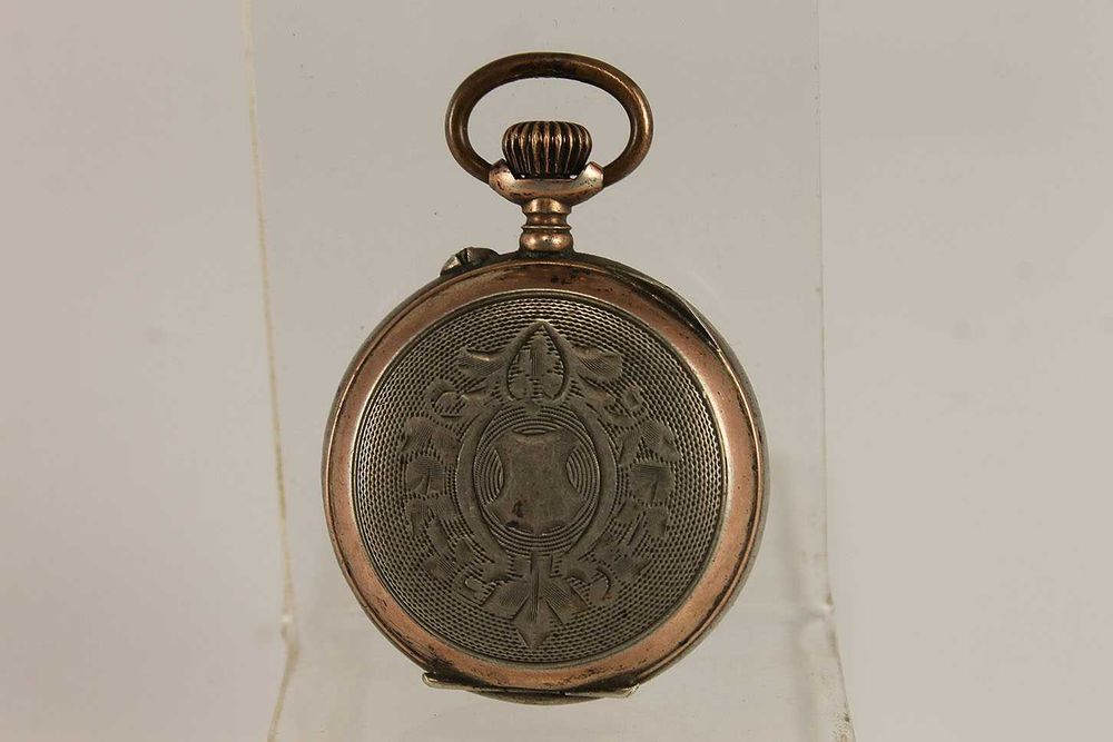 Сребро С Позлата Дамски Сребърен Джобен Часовник Цилиндър 19 Век