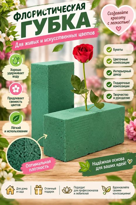Флористическая губка цветы торжество свадьба дизайн