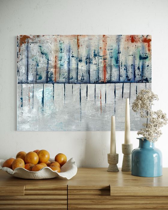 Абстрактна картина „Баланс по ръба“ 50/70 см