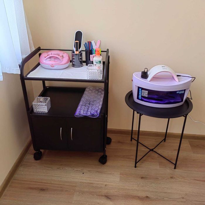 Количка за естетика Elsa 1*бяла/черна - 60 x 43 x 82 см