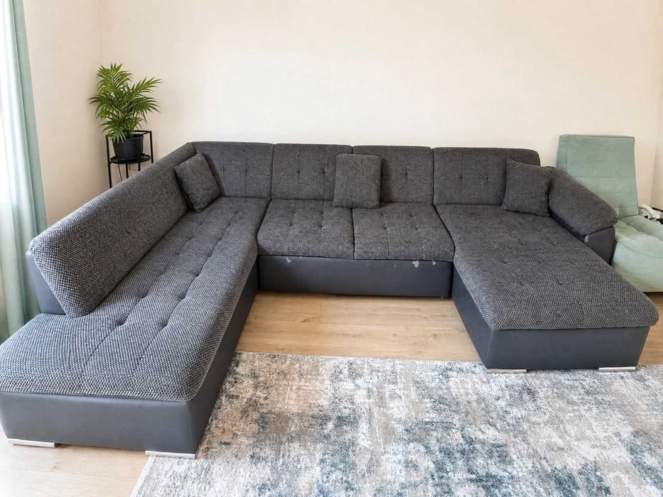 Colțar extensibil mare în formă de U, 340 cm, 6 locuri – Stare bună