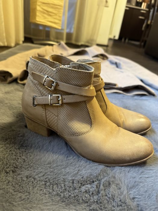 Set palton si ghete piele naturala