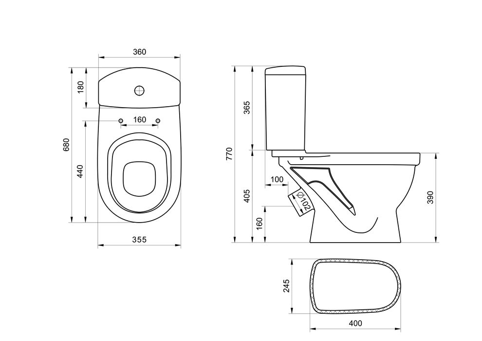 Унитаз Santek "Алькор" (арт. 2196)   (с Доставкой!)
