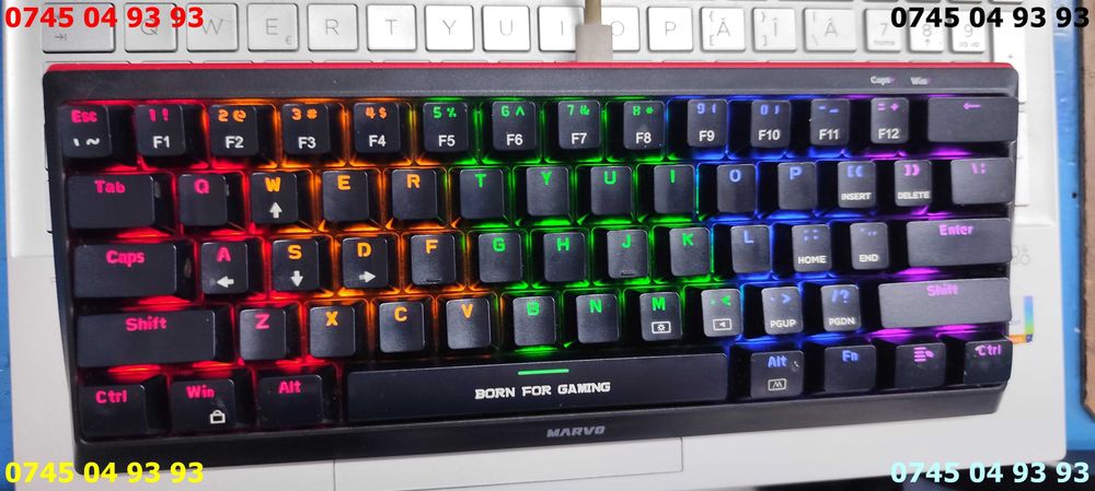 tastatura gaming MARVO KG962 cu iluminare cu mufa tip C ca noua