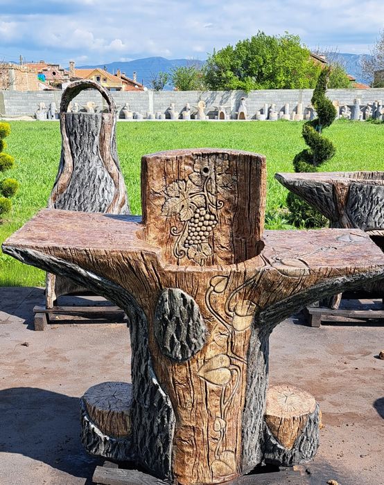 Ръчно изработени чешми и мивки за градината