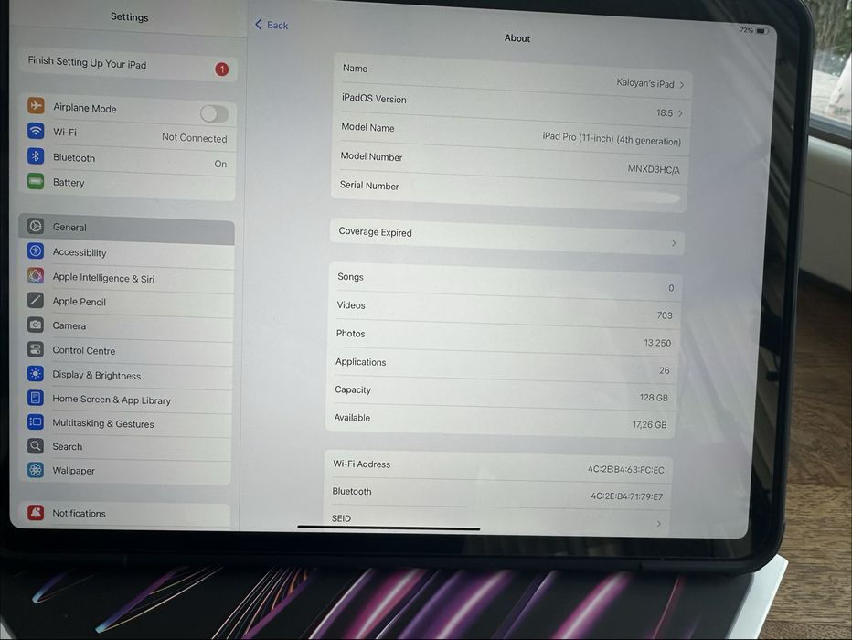 Продавам таблет iPad Pro 128GB Wi-fi, 4-то поколение