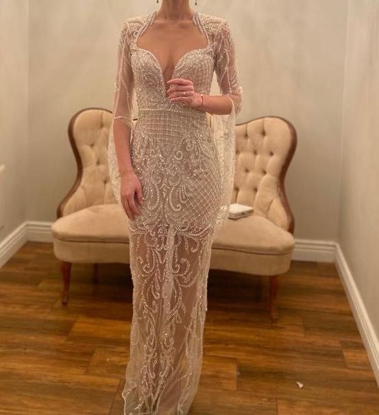 Rochie alba dantela Gurtoplar cu pietre