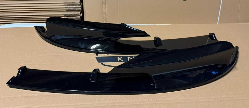 Преден лип спойлер за бмв ф30 ф31 м тех / bmw f30 f31 lip spoiler m tech / добавка за предна броня със сплитери / нож