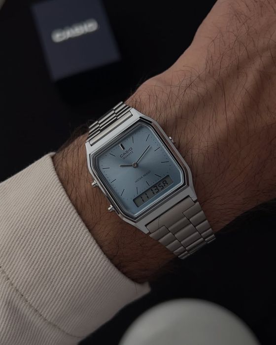 Soat Casio AQ-230A — Original, 12 oy Kafolat, Retro va Universal