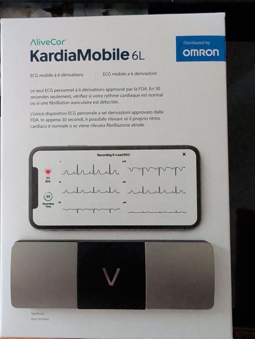 dispozitiv pentru EKG portabil cu 1 sau 6 derivați,i cu afișare EKG pe smartphone și detectare a fibrilației atriale în 30 secunde