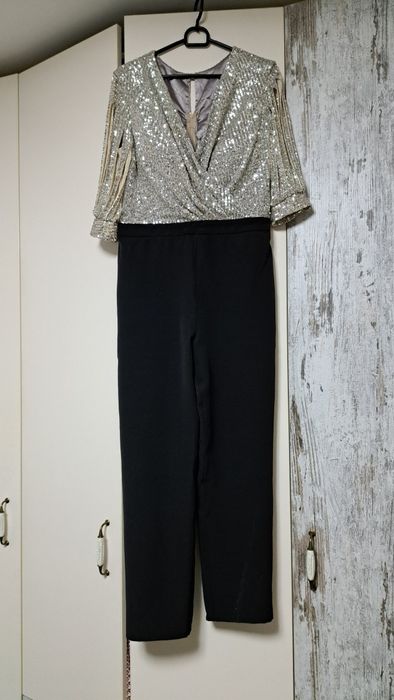 Salopeta cu paiete argintii/tinuta restaurant Craciun/Revelion