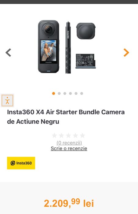 Insta360 X4 Air Starter Bundle, FULL ACCESORII, sigilata