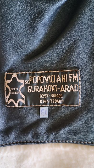 Geacă de piele cu blană de iepure