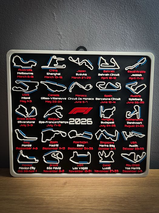 Tablou Circuite Formula 1 2026