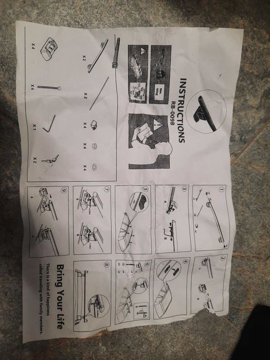 Portbagaj auto universal transversal, prindere plafon cu surub 120cm