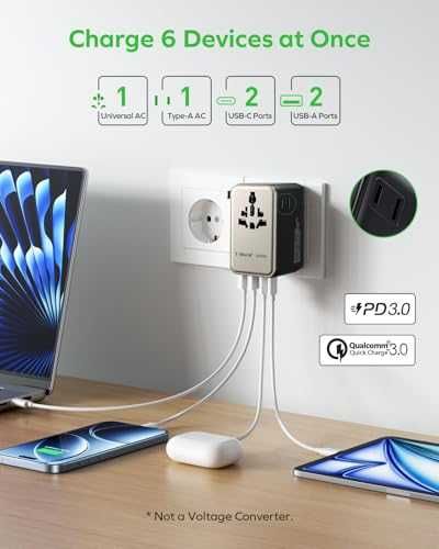 Универсален адаптер MOMAX 100W Universal Travel Adapter 6-in-1