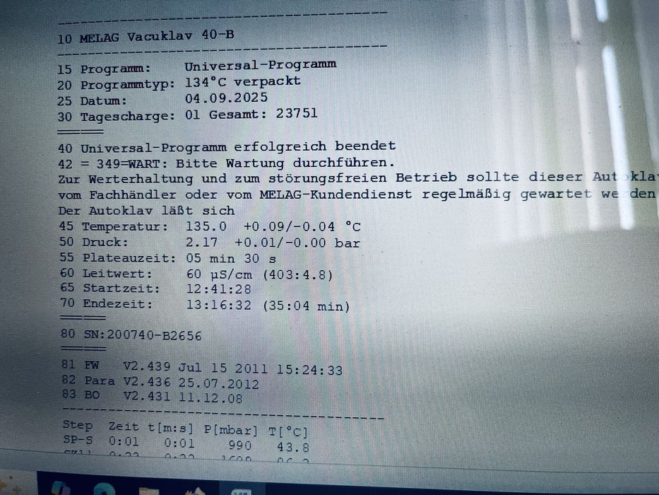 Autoclav Melag 40 B sterilizator clinica chirurgie spital