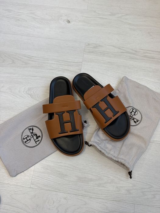 Slapi Hermes barbati  din piele noi