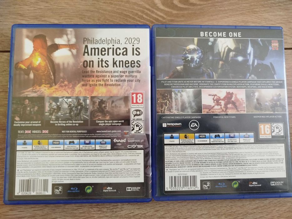 Продавам игри за PS4 TITANFALL, HOMEFRONT the revolution