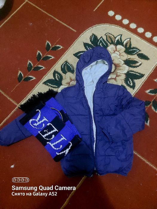 Куртка для мальчика на тонком  меху  весенний осенний и шарф в подарок