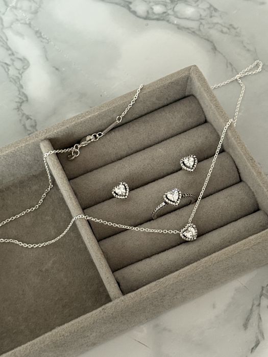 Oferta! Pandora set cercei , lantisor si inel 7