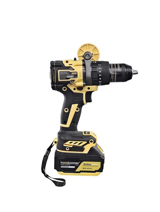 Аккумуляторный шуруповерт Hanskonner Б/Щ,165Нм,Патрон13мм, Удар,Защита