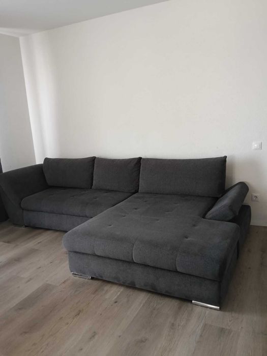 Canapea de colț CARRYHOME  174/310cm gri antracit țesătură plată