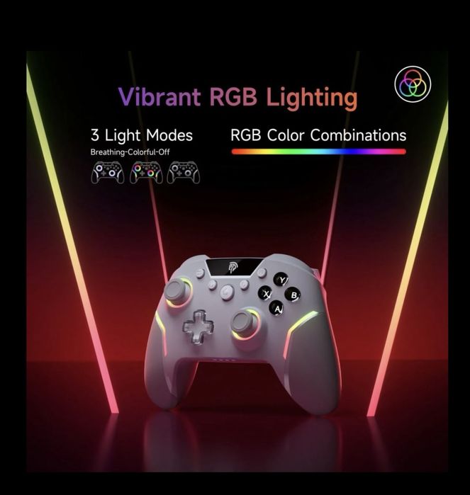 Геймпад EasySMX X20, RGB, с ефект на Хол, 2,4 ГГц/Bluetooth, черен, безжичен контролер