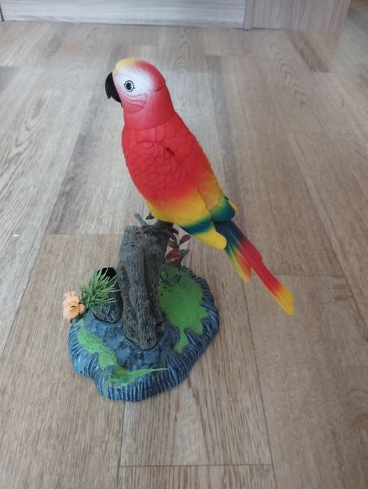 Поющий попугай,на ветке