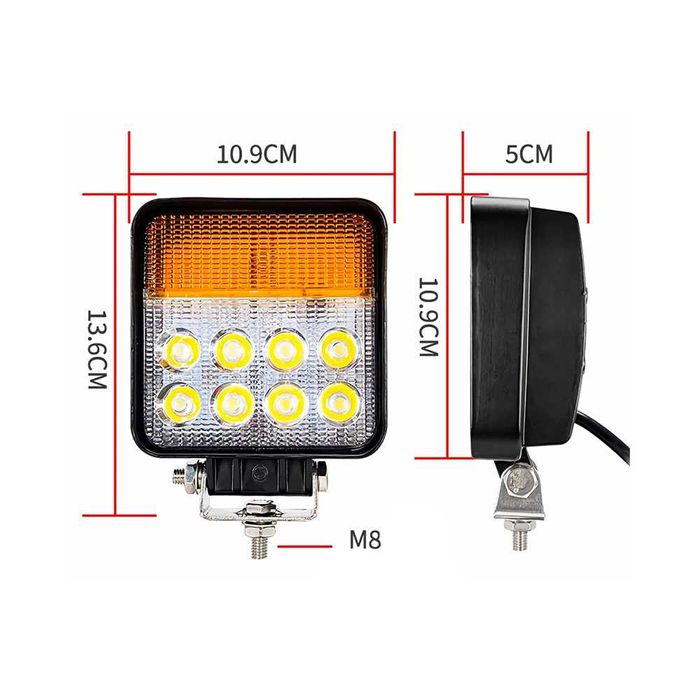 LED Работна Лампа Халоген T455 Жълта Светлина Комбинирана 10-60V IP67