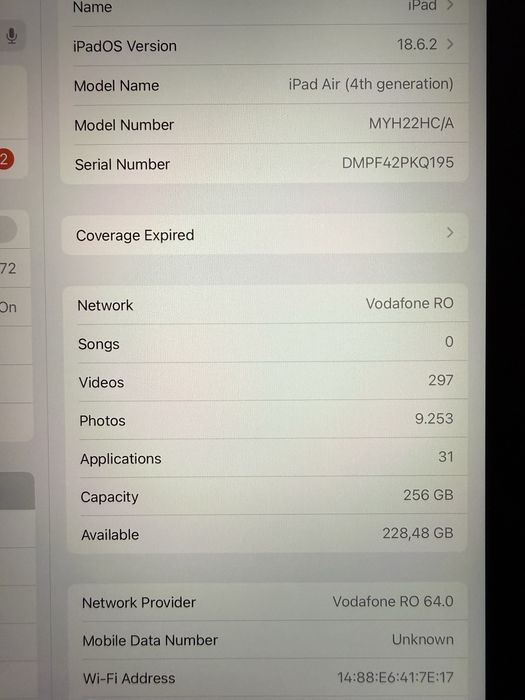 Ipad Air 4 Generation Wi-Fi+ Cellular, 256 GB