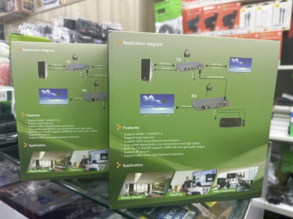 Extender 120m / KVM-удлинитель HDMI 4K на 120м