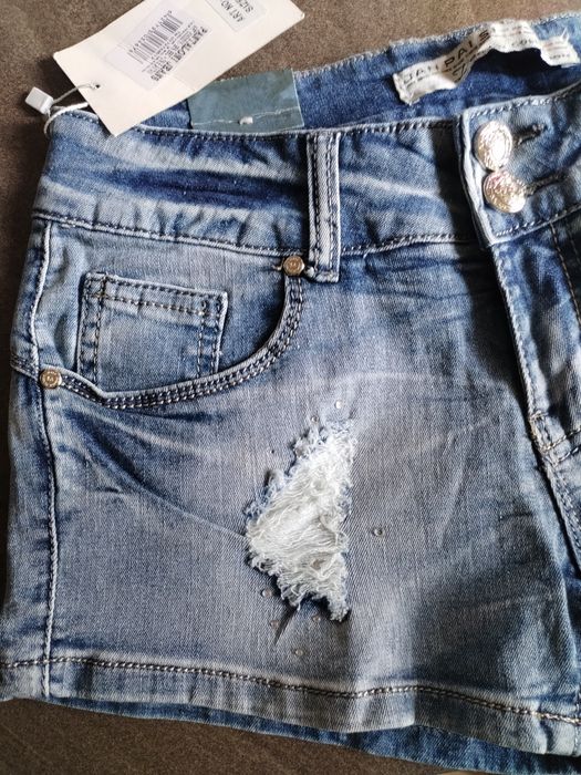 Pantaloni dama scurti denim bumbac