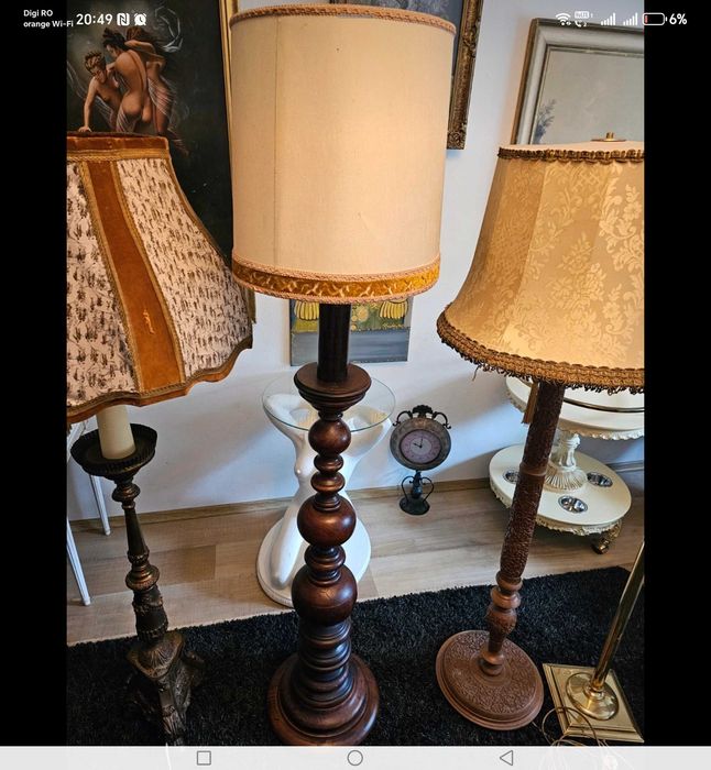 Veioze lampadare mari lemn metal