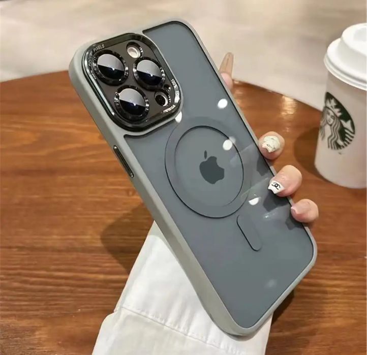 Husa Mag Safe Case Spate Fumuriu Iphone 13/14/15/16/17/18 PRO MAX PLUS