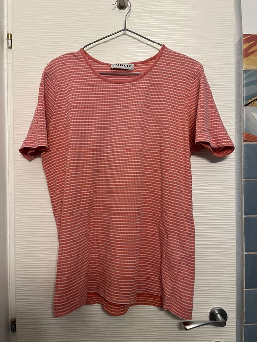 Tricou cu dungi roz și alb