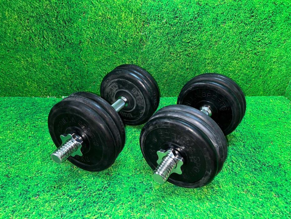 Set gantere cu discuri din fier cauciucate 35kg 30/31mm