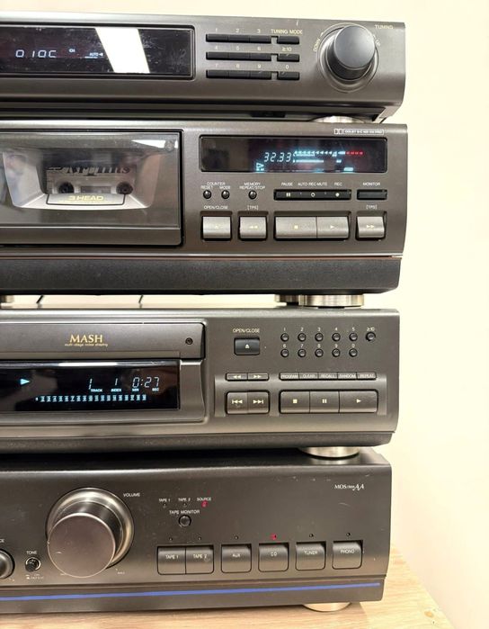 Ретро аудио система  TECHNICS - усилвател, сд плеър, дек и тунер