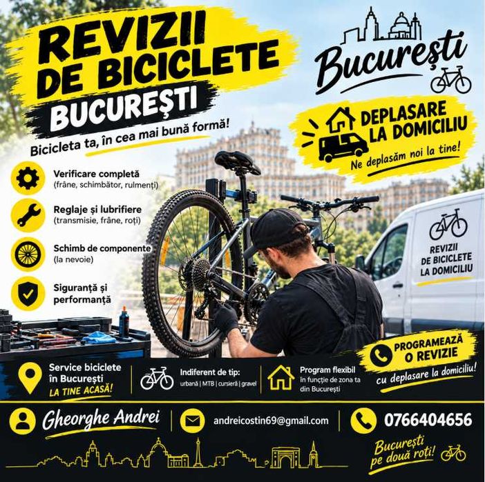 Servicii Revizie/Deviz/Diagnosticare Bicicleta LA DOMICILIU-Bucuresti