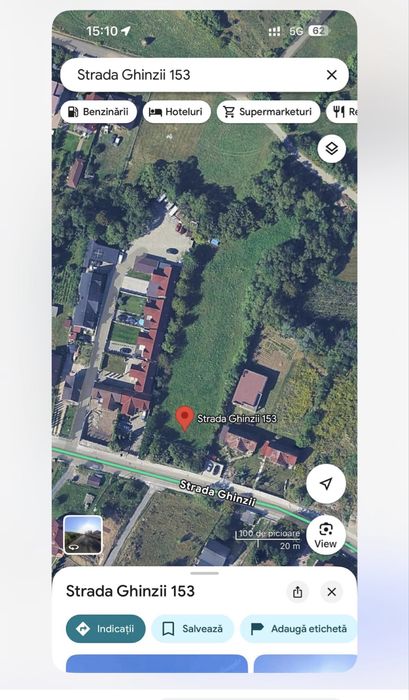 Teren intravilan 534 mp pentru casa pe str ghinzii 153