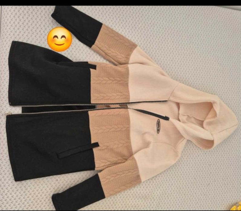 Hanorac lung cu glugă – ca o geacă, ține cald