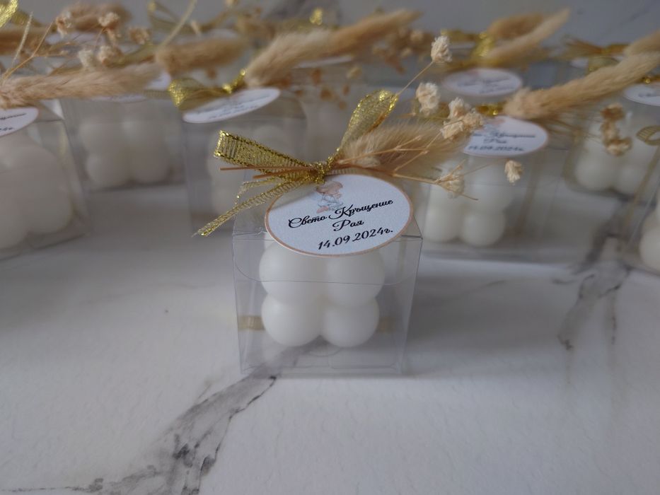 Подаръчета за гости за сватба, кръщене, юбилей, абитуриенти бял или др