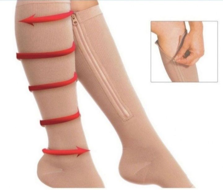 Даставка бесплатная. Компрессионный лечебный Антиварикозний ZIP чулки