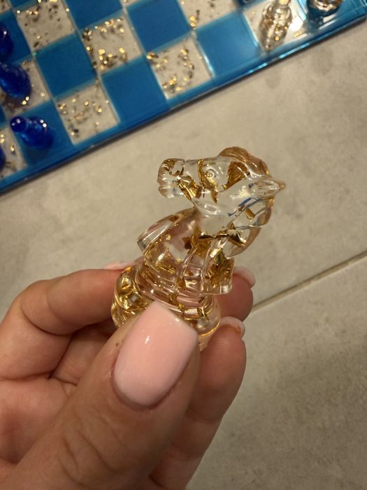 Placa sah+piese foita de aur | CADOU inedit, unic